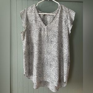 Loft V-Neck Blouse with Cap Sleeves